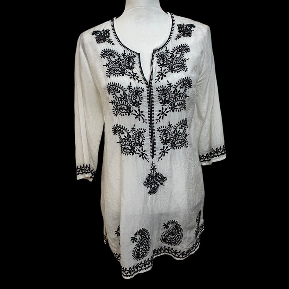 V Cristina Tops - V. Cristina Embroidered Tunic- Med